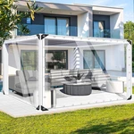 Foundgo 8' X 16'(2.4x4.8m) Clear Tarps Pvc Vinyl Transparency Tarpaulin Glass Wi. Fixed Price $101.87.