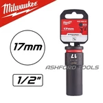 Milwaukee 17mm Deep Socket Impact 1/2" Drive Sq - Hex Shockwave 78mm Long Metric. Fixed Price $17.23.