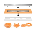 All-in-one Linear Waterproof Drain Kit- Center Channel Body With Grate. Fixed Price $1017.17.