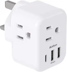 Us To Uk Ireland Plug Adapter, Addtam Type G Power Adapter With 3 Ac White. Fixed Price $19.25.