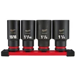 Milwaukee Tool 4piece Shockwave Impact Duty 1/2 Inch Drive Sae Deep 6 Point Soc. Fixed Price $47.97.
