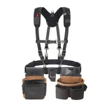 Trutuch Black Leather Tool Belt With Work Suspender Framers. Fixed Price $194.98.