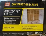 New! Grip-rite #9 X 2-1/2 In. Star Drive Bugle-head Construction Screw (1 Lb./bo. Fixed Price $14.99.