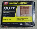 New Grip-rite T-25 Star Construction Screws Zinc Plated #9 X 2-1/2" - 1lb Box. Fixed Price $27.99.