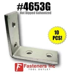 Qty 10) 4653g Hot Dip Galvanized 4hole Corner Angle Unistrut Channel 90deg P1325. Fixed Price $63.77.