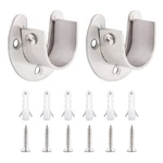 Ulifestar Stainless Steel Closet Rod Holder, Shower Curtain 2 Pcs, Silver. Fixed Price $12.03.