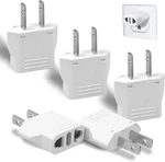 6 Pack Travel Adapter: European To Us Outlet Plug Adapter (white) White. Fixed Price $8.29.
