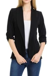 Women's 3/4 Ruched Sleeve Lightweight Work Office Blazer Jacket (s-3xl) X-large. Fixed Price $43.35.