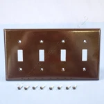 Leviton 85012 Brown Toggle Light Switch Cover 4-gang Wall Plate Switchplate. Fixed Price $9.83.