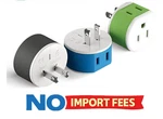 Orei Japan, Philippines Power Plug Adapter With 2 Usa Inputs - Travel 3 Pack T. Fixed Price $19.49.