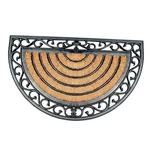A1hc Natural Coir And Rubber Large Door Mat, 18" X 30", Thick Half Round Black. Fixed Price $59.71.