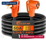 15ft 50 Amp Rv Extension Cord Outdoor With Grip Handle,125/250v,12500w, 4 Prong,. Fixed Price $104.10.