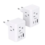 2 Pack European Travel Plug Adapter, Mifaso International Power White. Fixed Price $23.38.