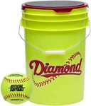 Diamond Official Fastpitch 12ysc 18 Softballs With Yellow Bucket. Fixed Price $178.95.
