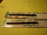6.20mm X 102.0mm Oal 135 Split Black / Gold Hss Jobber Drill Qty 2. Fixed Price $10.00.