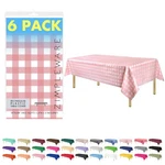 Zimpleware Premium Pink Gingham Checkered Plastic Table Cloth Disposable (6 P.... Fixed Price $16.93.