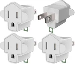 4 Pack Etl Listed Grounding Outlet Adapter, Jackyled Pack, A-ivory White. Fixed Price $11.14.