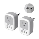 Travel Plug Adapter 2 Pack Usb Type C Eu White Grey Ts-ta03useu European Tessan. Fixed Price $35.99.