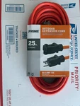 Prime 25ft Outdoor Extension Cord Orange 16/3 Awg 13a. Fixed Price $16.99.