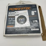 Powertec 15523 Aluminum Oxide Grinding Wheel 150 Grit 8 X 1 With 5/8 Arbor. Fixed Price $14.40.