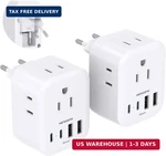 2 Pack European Travel Plug Adapter, Hanycony International Power Adapter 4 Outl. Fixed Price $28.67.