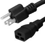 Ac Power Cord 5-15p To C19 - 1 Ft, 15a/125v 14 Awg Iron Box # Ibx-4923-01m. Fixed Price $4.93.