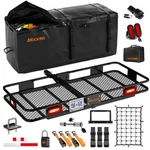 Mockins 60"x20"x6" Hitch Cargo Rack With 20 Cu.ft. Bag, Rear Lights. Fixed Price $299.99.