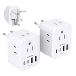 2 Pack European Travel Plug Adapter, Hanycony International Power White. Fixed Price $27.49.
