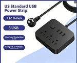 Flat Plug 6 Outlets Power Strip, 900j Surge Protector With 3 Usb Ports, 4ft Cord. Fixed Price $10.99.