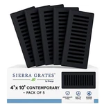 5 Pcs Sierra 4"x10" Steel Floor Registers Black - Durable Decorative Vent Covers. Fixed Price $67.49.