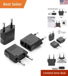 Bates Black European Travel Adapter Set - 3 Lightweight C-plug Adapters. Fixed Price $8.99.
