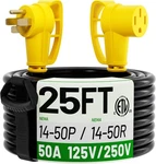 Nema 14-50p To 14-50r 50 Amp Rv/ev Extension Cord 25 Ft Ft, Yellow. Fixed Price $111.70.