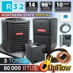Goodman 3 Ton R32 Air Conditioner & 96% 80000 Btu Upflow Gas Furnace System. Fixed Price $5080.00.