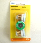 1 Pk Of 3 Eaton Bussmann Fuses Tl 25a 125vac Time Delay Plug Bp/tl-25. Fixed Price $11.99.