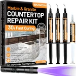 Marble & Granite Countertop Repair Kit, 3pcs Clear Quartz Kit. Fixed Price $28.15.