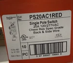 10 Pack Pass & Seymour Ps20ac1-red 20a Single Pole Switch Red 120/277v. Fixed Price $59.99.