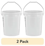 2 Pack United Solutions 5 Gallon Round Utility Bucket, Comfort Handle, 1 Each. Fixed Price $7.35.