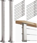 36" Stainless Steel Cable Railing Post 2 Pack With 1/8" Kit. Fixed Price $231.99.
