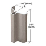 Brushed Nickel Slip-on Handle With Magnetic Catch For 3/16" Or 1/4" Frameless. Fixed Price $63.25.