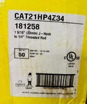 50pk Nvent Caddy Cat21hp4z34 1 5/16" J-hook To 1/4" Threaded Rod (181258). Fixed Price $199.00.