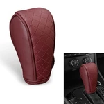 Qurbuns Car Gear Shift Cover, Leather Breathable Knob 1 Pc, Red. Fixed Price $9.35.