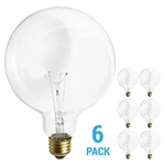 6 Pack 60g40 Globe Light Bulb 120v 60w G40 Medium E26 Base Dimmable Clear. Fixed Price $29.00.