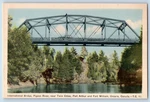 Fort William Ontario Canada Postcard International Bridge Pigeon River C1940's. Fixed Price $5.82.