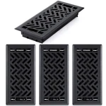 Tuanse 4 Pack 4"x12" Black Floor Register Vent Cover Heavy Duty Steel. Fixed Price $53.95.