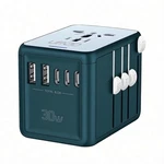 Urjd Universal Travel Adapter 3 Usb Type C + 2 A - Turquoise Green. Fixed Price $41.00.