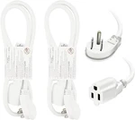 Ep 2 Pack 3 Ft Flat Plug Extension Cord, 16 Awg Prong Ft-2pk, White. Fixed Price $16.32.