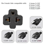 Yeewenmo 2pcs 4 In 1 Ac Power Adapter, 15 Amp Household Black 2 Pack,. Fixed Price $24.36.