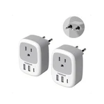 2 Pack European Travel Plug Adapter, Tessan Us To Europe Adapter With 3 .... Fixed Price $29.79.