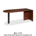 Lorell Llr69380 Peninsula Desk 66"w X 30"d 29.5"h Mahogany. Fixed Price $309.47.