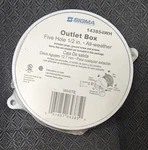 Sigma 143854wh Outlet Box -white 5 Hole 1/2" All Weather - Metal. Fixed Price $4.00.